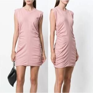 T By Alexander Wang Ruched Mini Dress In Rose-pink